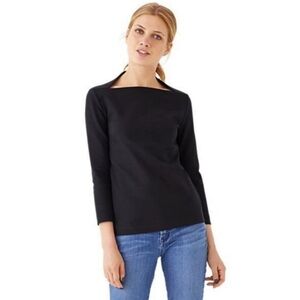 NWT Kate Spade Saturday 3/4 sleeve slip neck shirt, Black, size XS